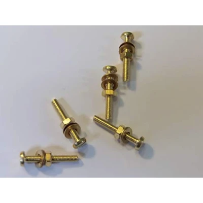 Image of M3X20 BRASS PAN HEAD BOLTS NUTS &amp; WASHERS PACK 0F 5 SET SCREWS