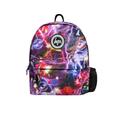 Image of hype BAGS Unicorn Lightning Badge Polyester Unisex Backpacks in Multi Coloured Size: One Size