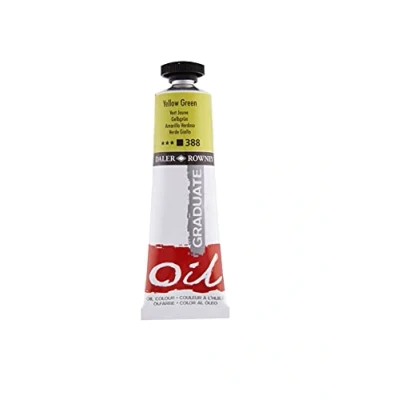 Image of Daler Rowney Graduate Oil Paint, Aluminium Tube, 1.28oz 38 ml, Yellow Green