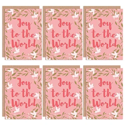 Image of Wee Blue Coo Christmas Cards 6 Pack Doves Mistletoe Joy To World Set Xmas