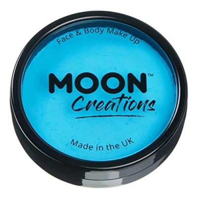 Image of Moon Creations Pro Face &amp; Body Makeup Aqua 36g Professional Colour Paint Cake Pots For Painting Kids, Adults, Fancy Dress, Festivals, Halloween