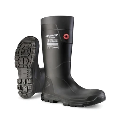 Image of DUNLOP Purofort TerraPRO Unisex Full Safety Sneaker Fit Waterproof Work Boots, Black, Thermal Insulated and Slip Resistant Wellies with Steel Toecap for Outdoor Industrial Use EU42, UK8