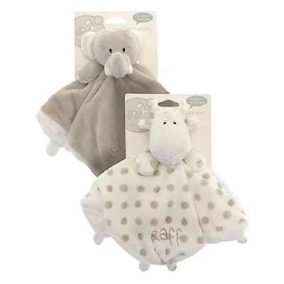Image of eLLi &amp; Raff Embroidered Comfort Blanket Eco Friendly Super Soft Toy for Babies and Toddlers made from Recycled fibres (eLLi (Elephant))