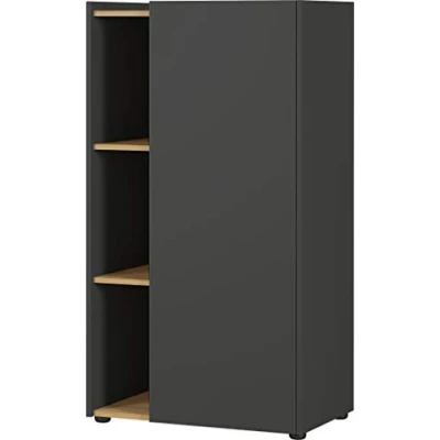 Image of GERMANIA DIE MÖBELMACHER Filing Cabinet, Graphite/Navarra Oak, 62 x 115 42 cm