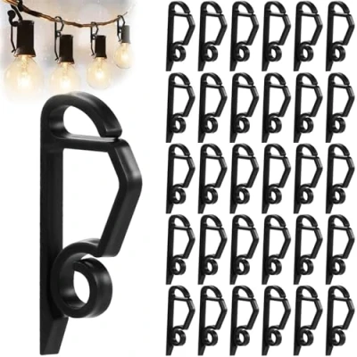 Image of XIZAO Gutter Hooks Outdoor Light Clips Plastic Lights Hanger 70 Pcs String Clip for Xmas Party Decoration