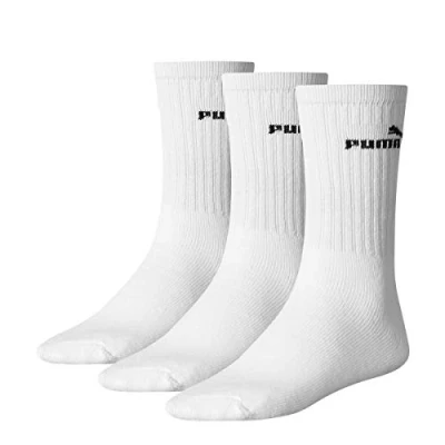 Image of Puma Unisex Sport 3p&#039; socks, White(white white), 9 11 UK
