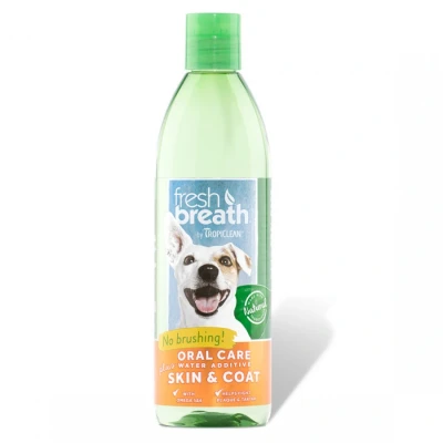 Image of TropiClean Fresh Breath Dog Teeth Cleaning Dental Care for Bad Freshener Water Additive Mouthwash Helps Remove Plaque Off Dogs Teeth, Skin Health, 473ml