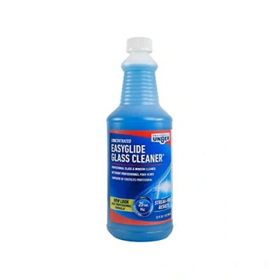 Image of Unger Professional Streak Free EasyGlide Glass Cleaner Concentrate, 32 oz Ammonia Free, Makes 25 Gallons of Solution, Safe for Tinted Windows, LOW E Glass, Windshields &amp; Mirrors