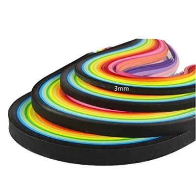 Image of ODETOJOY Quilling Paper Strips Set 26 Colours 3/5/7/10mm x 39cm DIY Origami Strip (3mm)