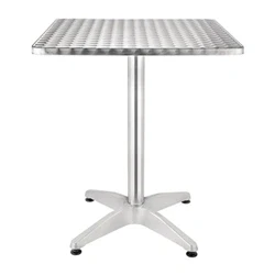 Image of Bolero Steel and Aluminium Square Bistro Table 600mm