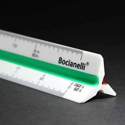Image of Bocianelli Plastic Scale Ruler 30cm 1:10 1:20 1:25 1:30 1:40 1:50 1:100 1:200 1:250 1:300 1:400 1:500 Metric for Architects Engineers Architecture Technical Drawing