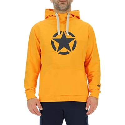 Image of JEEP O102717 Y266 J MAN HOODED SWEATSHIRT STAR Large Print J23S Nacho Yellow/Night B L