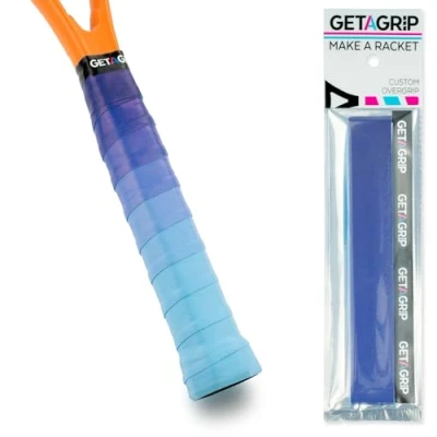 Image of GET A Grip Custom Tennis Racket Tape Anti Slip/Quick Drying Overgrips Precut Badminton with Finishing Squash Tapes (Wavy, 1 Grip)