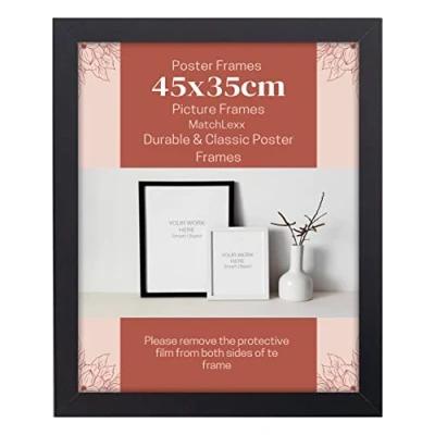 Image of MatchLexx ® Durable &amp; Classic Look Wall Mounting Posters Photo Frames Display Picture 45 x 35cm Black Frame Perfect Hanging Portrait Landscape
