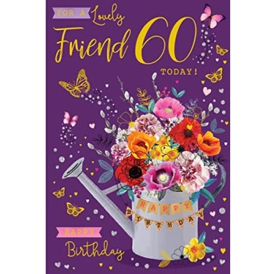 Image of To A Special Friend 60 60th Today Flowers Happy Birthday Card Lovely Verse