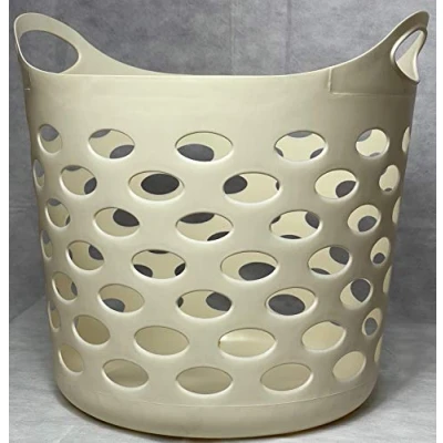 Image of CH Washing Basket 30 Litre Laundry Clothes Hamper Storage Bin Organiser Flexible (Cream)