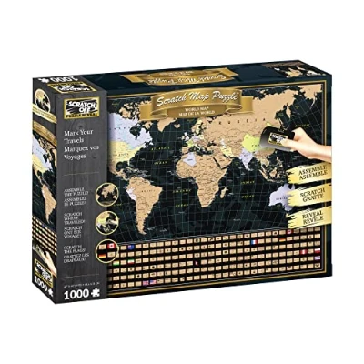 Image of University Games U08566 World Map Scratch Off Puzzle