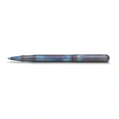 Image of Kaweco LILIPUT Ball Pen Fireblue with Cap I Retractable Ballpoint Standard D1 Refills in a Tin Box Metal 13 cm