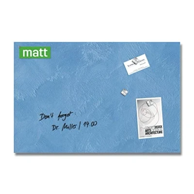Image of SIGEL GL394 Premium Glass magnetic Board, matt surface, 60 x 40 cm, easy mounting, light Blue Artverum