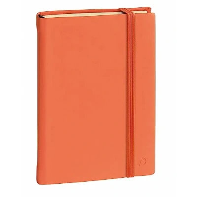 Image of QUO VADIS Collection: Silk Notebook 15 lined with elastic band 10 x cm, orange apricot