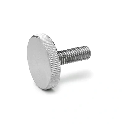 Image of Ganter Normelemente Flat knurled screws, screws (low shape), DIN 653 M8 30 NI, 1 piece, stainless steel, thread: x