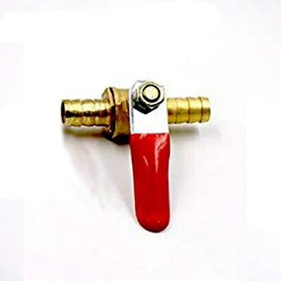 Image of SUPERTOOL Faucet Connector 12MM Brass Ball Valve Barbed Shut Off Hose Pipe Joiner for Air Gas Water Fuel (1PCS)