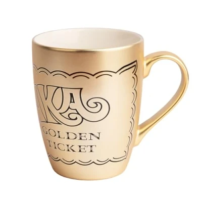 Image of Grupo Erik Willy Wonka Ceramic Mug 35 cl 350 ml 11.8 oz 4.1 x 3.3 inches 10.4 8.5 cm Coffee Tea Cool Gifts Golden Ticket Bar