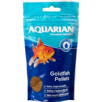 Image of AQUARIAN Complete Nutrition, Aquarium Goldfish Food Pellets Also Suitable For Small Pond Fish, 100 g Bag