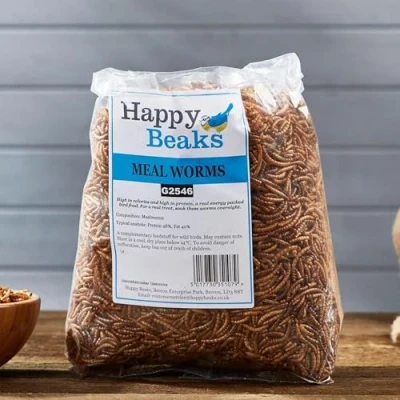 Image of Happy Beaks Dry Mealworms Wild Bird Food High Energy &amp; Protein Feed (5kg)