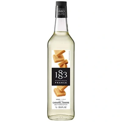 Image of 1883 Maison Routin Premium Butterscotch Syrup for Cocktails &amp; Mocktails Glass 1L