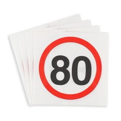 Image of Birthday Decoration Napkins 80th Man Woman Table