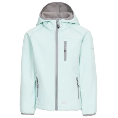 Image of Trespass Kian Softshell Jacket with Grown On Hood Pale Mint, 3/4