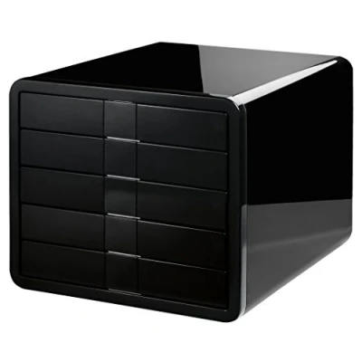 Image of HAN 1551 13, i Box drawer Set. Innovative set in premium quality honoured With Design Prizes. 5 closed drawers, black
