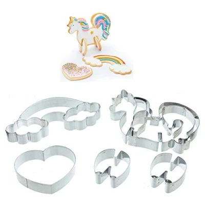 Image of KitchenCraft Sweetly Does It 3D Unicorn Cookie Cutters (5 Piece Set)