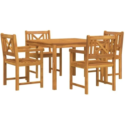Image of vidaXL 5 Piece Garden Dining Set Solid Wood Acacia