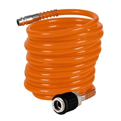 Image of Original Einhell Spiral Hose 4 m (Compressor Accessories, Length, Inner Diameter 6 mm, Made of PU Material, Max. Working Pressure 10 Bar, Includes Quick Coupling &amp; Plug Nipple)