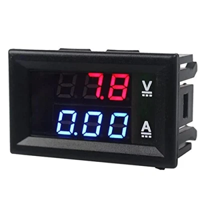 Image of Mini Digital Voltmeter Ammeter Dc 100v 10a Panel Amp Volt Voltage Current Meter Tester Blue Red Dual Led Display