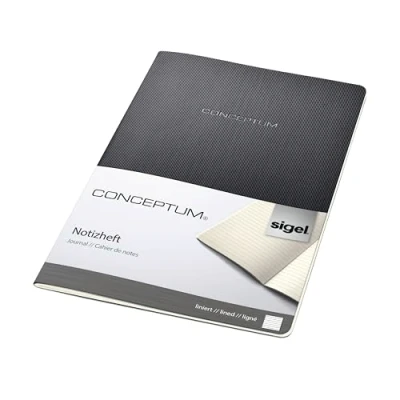 Image of SIGEL CO861 Journal, approx. A4, lined, softcover, Black Conceptum