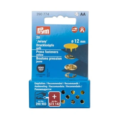 Image of Prym 390774 Press Studs Jersey 12 mm Yellow Compatible with Vario Creative Tool