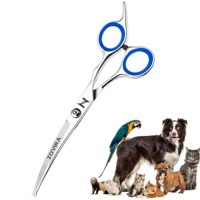 Image of Dog Grooming Scissors, Pet Shears 6.5&quot; Inch Stainless Steel &amp; Cat Professional Hair Cutting Trimming Scissors (Pet Single)