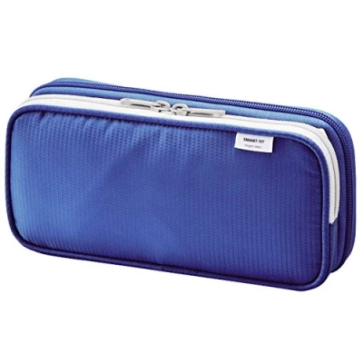 Image of LIHITLAB Double Pen Case, Large, 4.1 x 8.7, Blue (A7661 8)