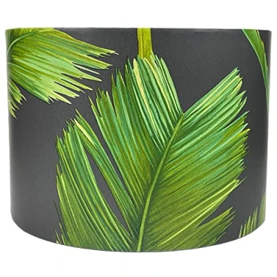 Image of Tropical Palm Leaf Lampshade for Ceiling &amp; Table Lamps Green Jungle Print Theme, Room Accessories Home Decor