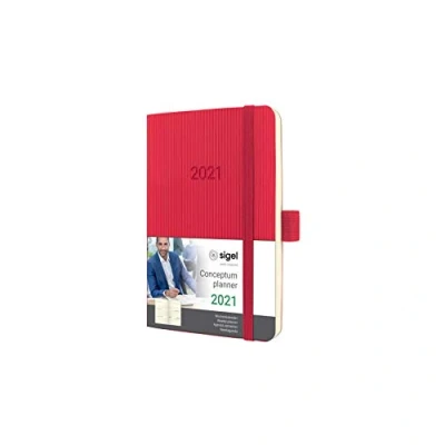 Image of SIGEL C2135 Weekly Diary 2021, Approx. A6, red, softcover Conceptum