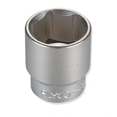 Image of Alyco 192324 Socket 1/2 inch, 16507 DIN 3124 Cr V Chrome Plated, six Sided, 24 x 42 mm