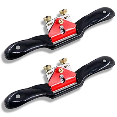 Image of Swpeet 2Pcs 10&#039;&#039; Adjustable SpokeShave with Flat Base, Metal Blade Wood Working Hand Tool Perfect for Craft, Craver,