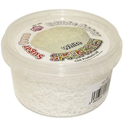 Image of Sugar Free Edible White Wafer Sprinkles 201 382