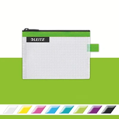 Image of Leitz Wow Travel Pouch, Water Resistant, Translucent, Ideal for Visible Storage and Organisation, Small (A6) Green, 40240054