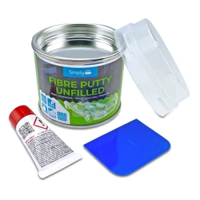 Image of Simply SFPU250 Auto Fibre Putty Unfilled 250g Extra Hard Filler For Medium Damage To Car Body Work, Grey