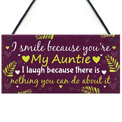 Image of RED OCEAN Auntie Aunty Sister Gifts For Birthday Keepsake Plaque Thank You Aunt Gift From Niece Nephew
