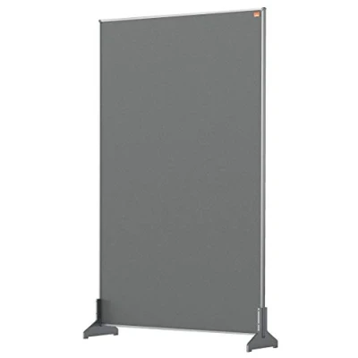Image of Nobo Impression Pro 1.8 m High Desk Divider, Felt Surface, Grey, 600 x 1000 mm, 1915503